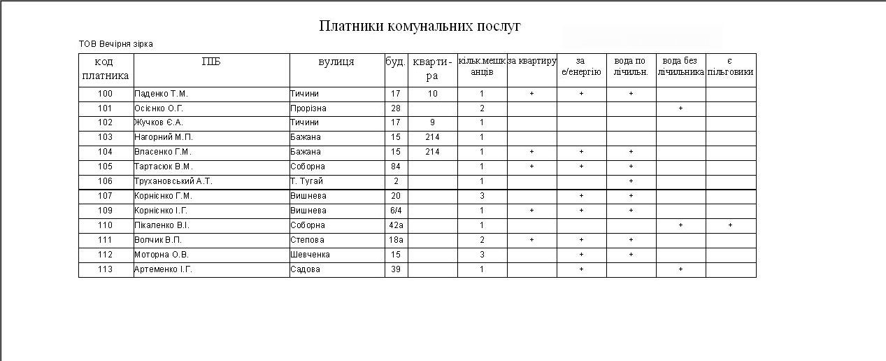 компьютерная программа по учету коммунальных услуг и распечатке квитанций для ОСББ, ЖК, ОСМД, ТСЖ